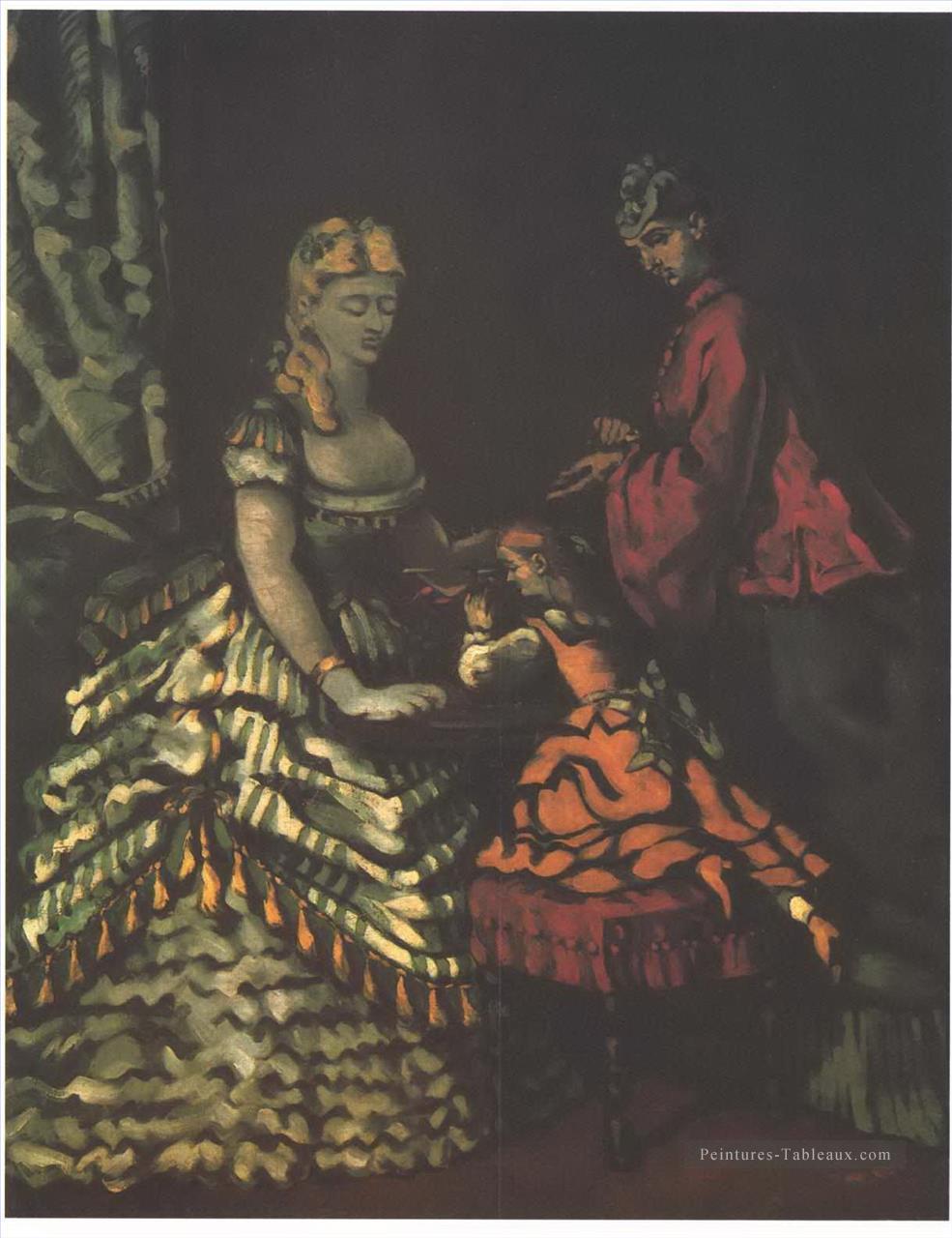 Intérieur avec deux femmes et un enfant Paul Cézanne Peintures à l'huile